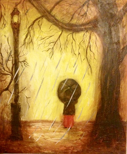 Sunshine in the rain painting